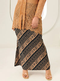 Black Jawa Print Songket Skirt