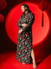 A woman dressed in Black Fung Jie Cheongsam Dress