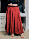 Harper Poplin Skirt - Red Lipstick