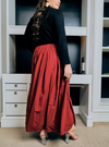 Harper Poplin Skirt - Red Lipstick