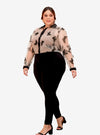 A woman dressed in Ivory 3D Ashley Butterfly Shirt