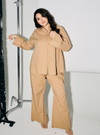 A woman dressed in Latte Oversized Cotton Set