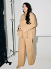 A woman dressed in Latte Oversized Cotton Set
