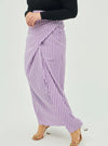 A woman wearing Lilac Instant Checked Pario Wrap Skirt Only