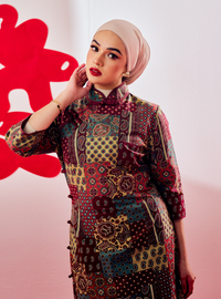 Zong Tai Geometric Midi Cheongsam Dress