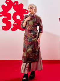 Zong Tai Geometric Midi Cheongsam Dress