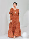 A woman dressed in Mustard Ms Anna Bohemian Maxi