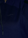 A woman wearing Navy Jackson Embroidered Hoodie