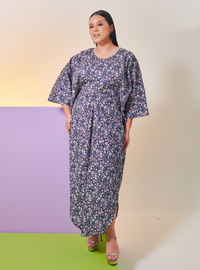 Essential Front Knot Printed Light Cotton Dress