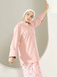 A woman dressed in Pink Jasper Mandarin Collar Basic Shirt