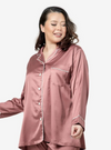 A woman dressed in Rosewood Premium Satin Pyjamas