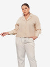 A woman dressed in Rice Cropped Shirt