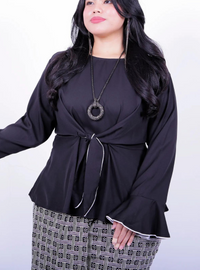 A woman Blouse in Black Rosalinda Wrap Top