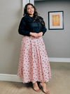 Lucy Poplin Skirt - Pink Dotted