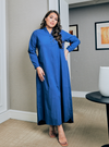 Zahra Longline Shirt Dress - Mid Blue