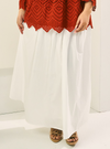 A woman wearing in White Sonya Poplin Skirt