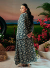 A woman dressed in Turquoise Tun Habiba Eyelet Set