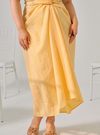 Melly Instant Pario Wrap Skirt Only - Yellow Pink Checked