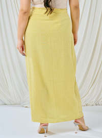 Melly Instant Pario Wrap Skirt Only - Yellow Checked