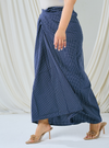 Melly Instant Pario Wrap Skirt Only - Navy Small Checked