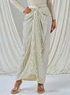 Melly Instant Pario Wrap Skirt Only - Sand White Checked