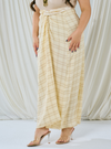 Melly Instant Pario Wrap Skirt Only - Mustard Line Checked