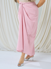 Melly Instant Pario Wrap Skirt Only - Dusty Pink Checked