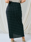 Melly Instant Pario Wrap Skirt Only - Big Black Checked