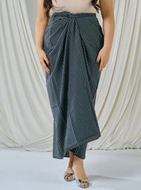 Melly Instant Pario Wrap Skirt Only - Black Small Checked