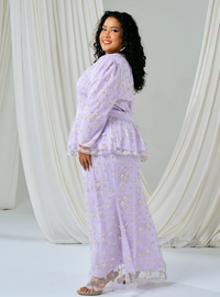 Tun Batrisya Peplum Lace Kurung - Lilac