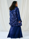 Tun Embun 3D Embroidered Kebaya Kurung - Navy Blue