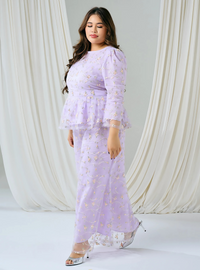 Tun Batrisya Peplum Lace Kurung - Lilac