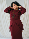 Tun Kamila Wrap Kurung - Burgundy